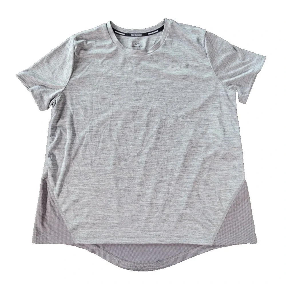 Nike Dri‑Fit Running T‑Shirt Men's L • Gray Mesh Back Athletic Top
